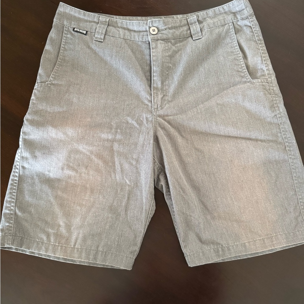 Metal Mulisha Light Gray Flat Front Shorts